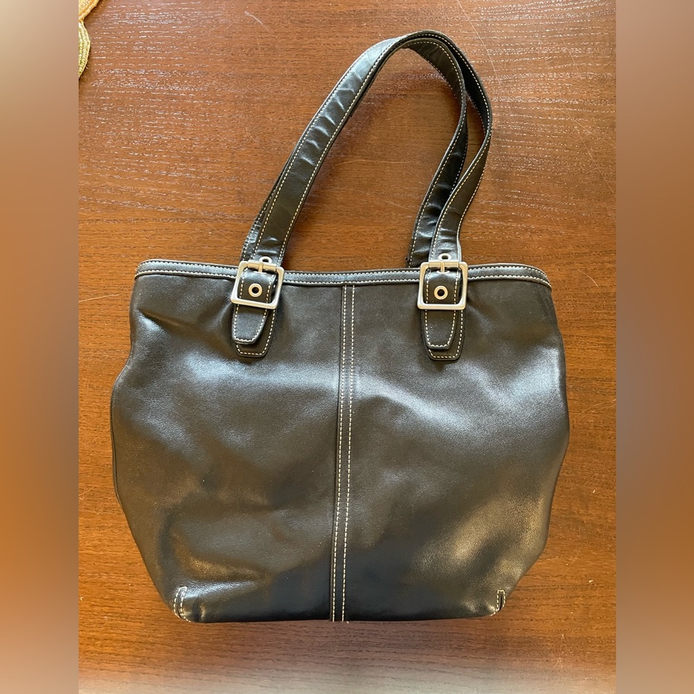 Coach black leather bucket bag from 2006, EUC